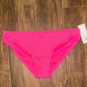 NWT Hot Pink Ribbed Bikini Bottoms Size Large Freshwater Swim